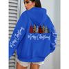 Merry Christmas Leopard Plaid Trees Prints Women Hoodies Loose Hoody All-Match Pocket Pullovers Autumn Hip Hop Streetwear