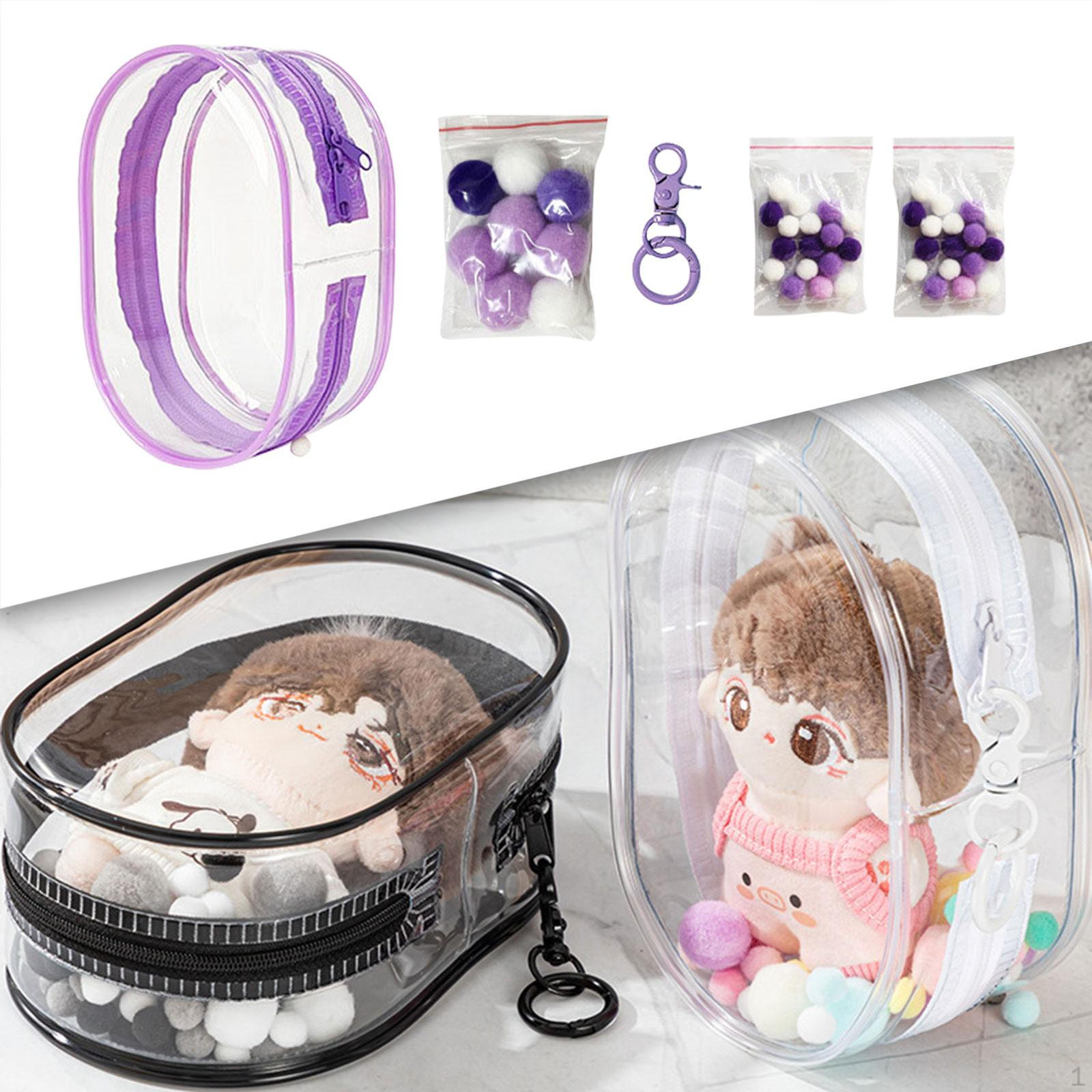 

Прозрачный чехол для демонстрации фигурок, сумка для крошечных кукол, ПВХ, маленький violet