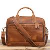Business Commuter Handheld Leather Computer Bag Crazy Horse Single Shoulder Layered Large Capacity Briefcase