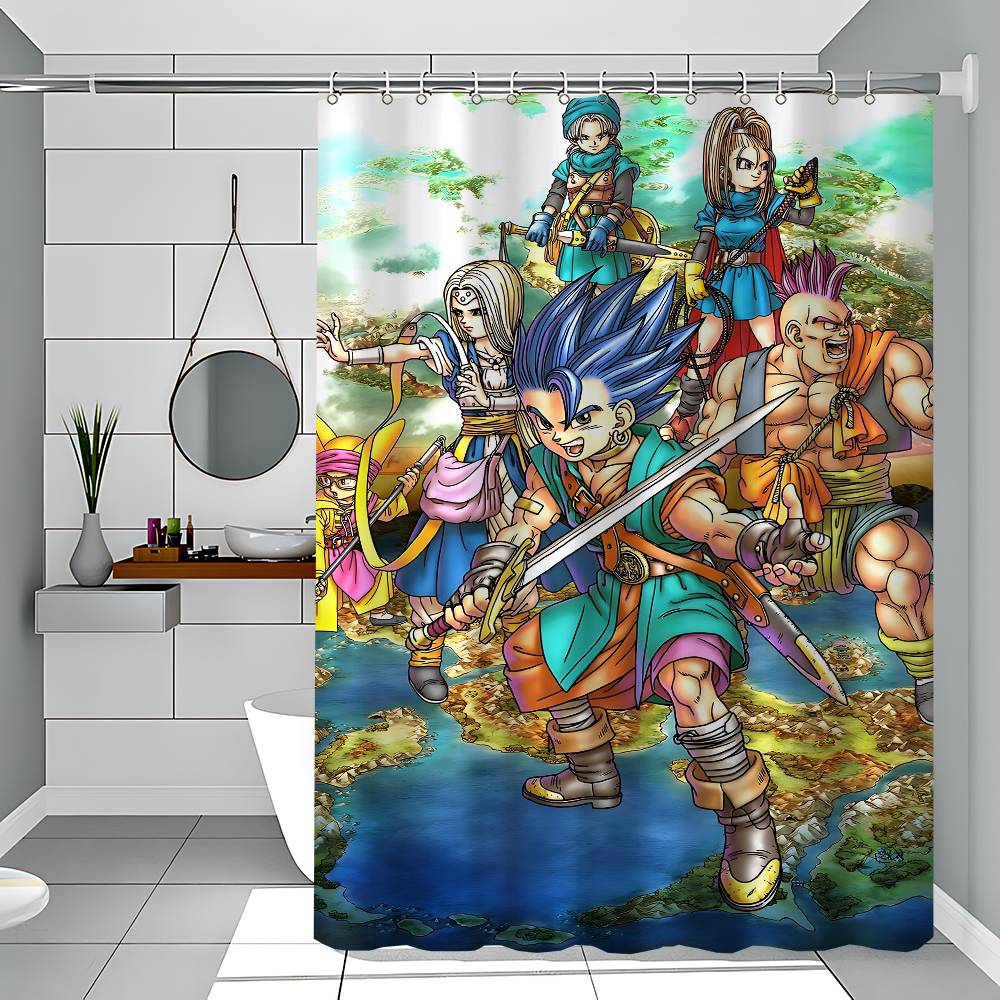 D-Dragon Quest 1 Piece Of 150X180Cm Printed Shower Curtain Partition Bathroom Waterproof And Mold Resistant
