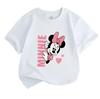Kids Boys Girls 100% Cotton Crew Neck Short Sleeve T-Shirt, Cute Cartoon Mouse Print Casual Soft Tees with Sweet Pink Heart Pattern for Summer Daily W
