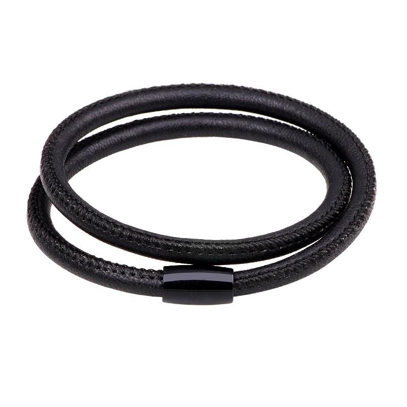 

Unisex Multi-Layer Lambskin Rope Bracelet with Magnetic Buckle коричневый