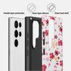 Custodia per cellulare Samsung S26Ultra floreale in polvere stile ins two-in-one con pellicola protettiva S23Plus anti-caduta