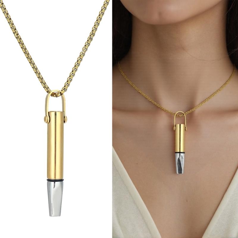 Breath Resistance Whistle Necklace for Yoga Meditation And Stress Relief With Built In Cotton Core Designs Daily Use
