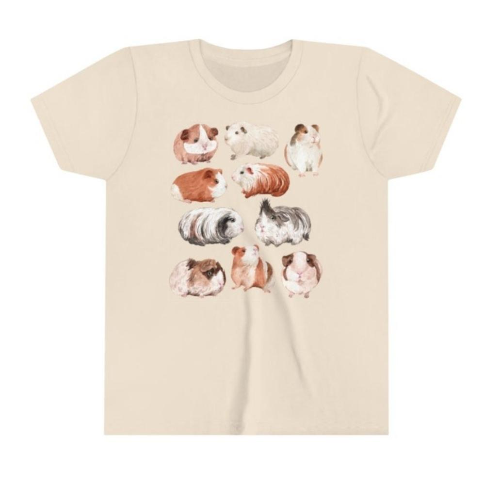 Guinea Pig Shirt Cute Women Unisex Youth Guinea Pig Graphic T Shirts Oneck Casual Cotton Tshirt Breathable Shortsleev Tops Tee
