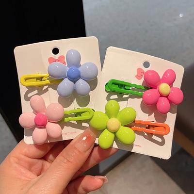 2 pezzi graziosi semplici fermagli per capelli a forma di fiore per bambini frangia fermaglio per capelli copricapo accessori per capelli