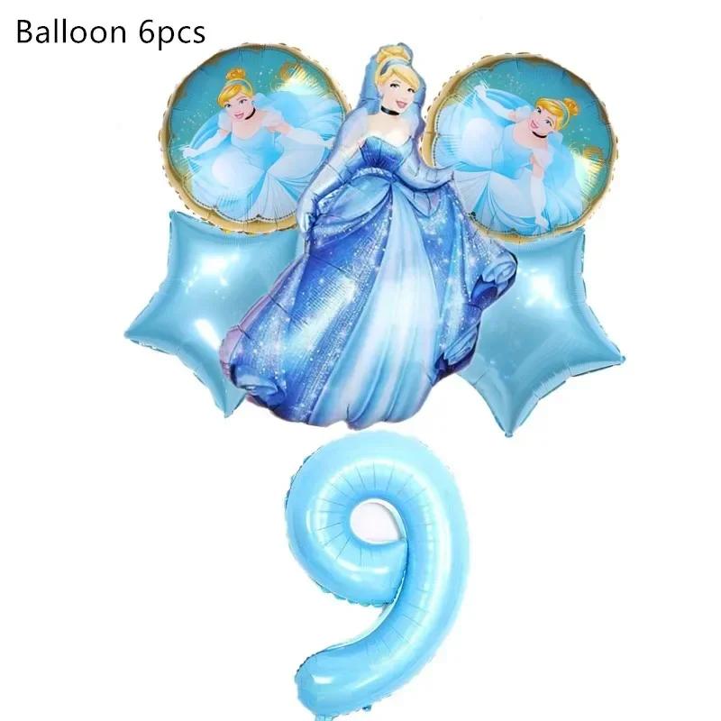 Cinderella Birthday Party Decoration Princess Balloons Cups Plates Banner For Girls Party Favor Gifts Baby Shower Photo Props