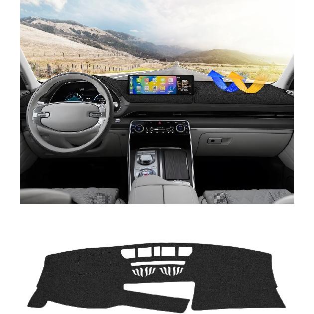 CARTIST Dash Cover Fit For Genesis GV80 2024 2025 Dashboard Cover Mat For GV80 Accessories Non-Slip Carpet Sunshield Glare UV Rays Protector