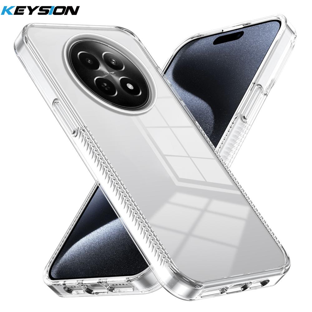 

KEYSION Прозрачный чехол для Realme 13 5G 12 12X 5G Мягкий ТПУ+ПК Противоскользящий HD Прозрачный Ударопрочный Чехол для телефона для Realme 12 Pro+ 5G for Realme 12 5G чистый