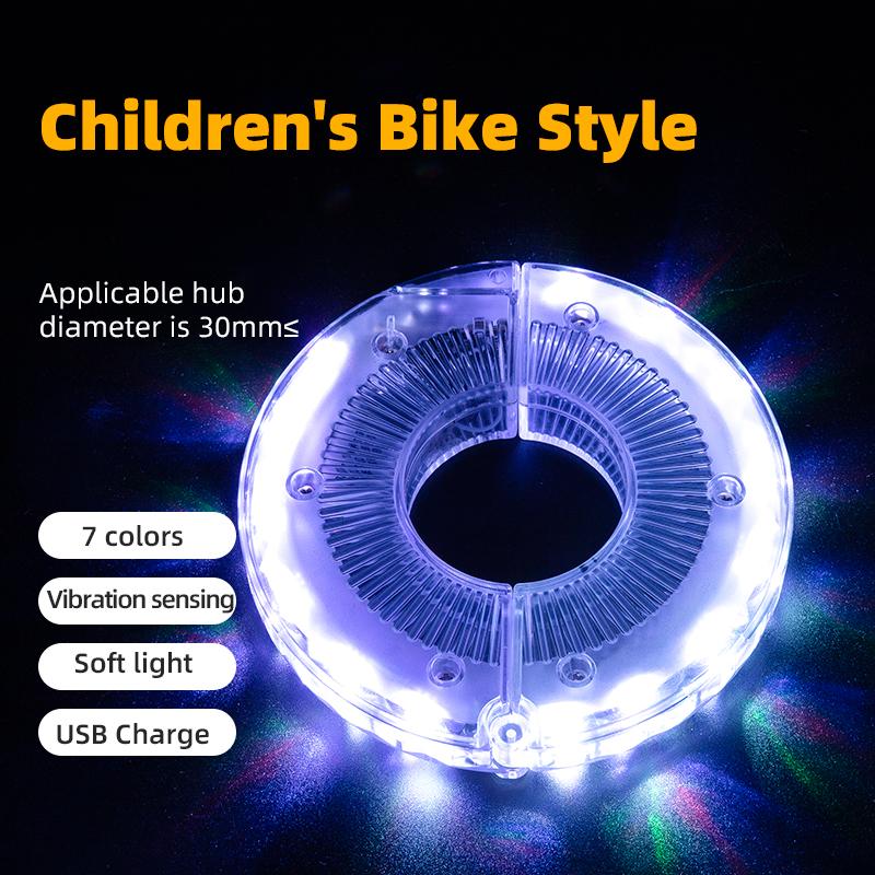 Rockbros Bicycle Wheel Light Smart 12 Led Flash Light Warning Light Kids Balance Mtb Bike Light Vibration Sensing Light 1Pcs