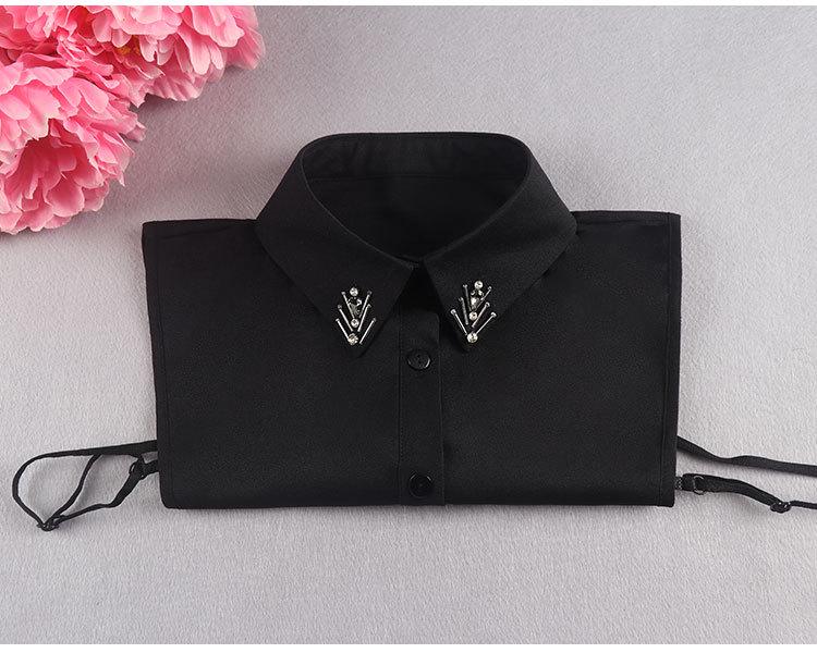 Versatile Women's White Beaded Detachable Shirt Collar for Sweaters – Autumn and Winter Accessory