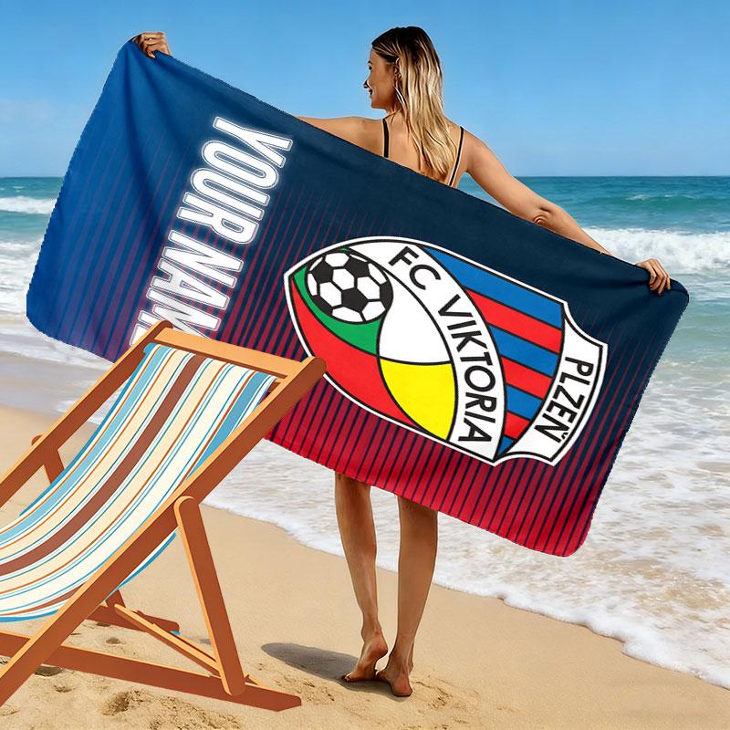 Custom Viktoria Plze Print Beach Towel, Large Soft Quick Dry Towel for Beach Camping Swimming
