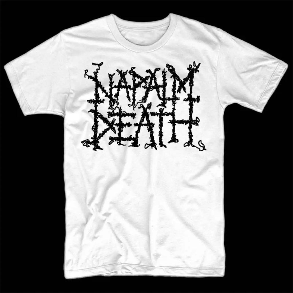 Sale Napalm Death Old Logo Album White T Shirt M Size Vintage Unisex Designer Clothes Fashion Stylish Soft Streetwear