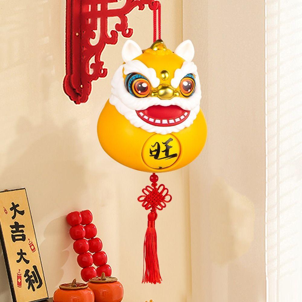 Plastics Lion Dance Bell Decoration With Keychain Car Rearview Mirror Pendant  Kid Girl Boy