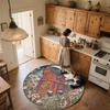 Flower Building,Round Area Rug,Carpet Rug for Living Room Bedroom Sofa Playroom Decor,Non-slip Floor Mat