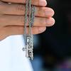 Hiphop Kreuz Halskette für Männer Frauen, 50/55/60cm Edelstahl Kreuz Anhänger, Trendiger Schmuck Geschenk für Ihn Sie