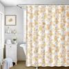 Blue Shower Curtain,Cotton Floral Cottagecore,Elegant Floral Fabric Shower Curtain Machine Washable Waterproof Bathroom Decor