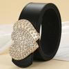Diamond-Encrusted Love Belt With Skirt Decoration Waist Circumference Outer Wear Heart-Shaped Buckle Waist Belt Simple Belt
