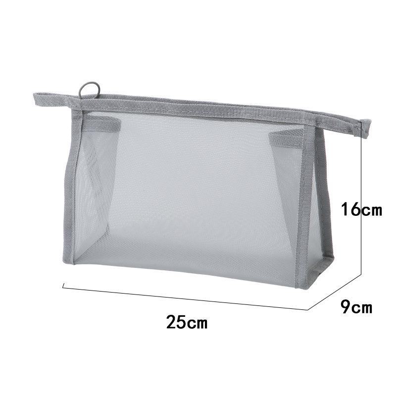 Custom Logo Portable Nylon Mesh Makeup Bag - Small Transparent Cosmetic and Lipstick Storage