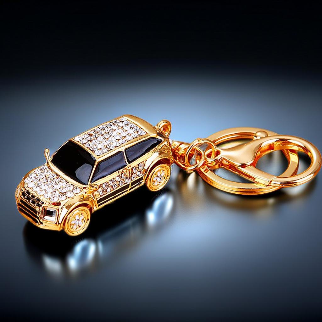 Hot Mini Car Keychain Rhinestone Car Keychain Key Rings for Men Women Car Decorations Perfect Christmas Gifts Kids Toy Gift