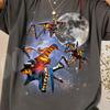Three Warrior Bug Moon Shirt, Retro Arachnid Galaxy Tee, Vintage Starship Monster Art, Aesthetic 90s Alien Insect Graphic, Sci-Fi Movie Gift
