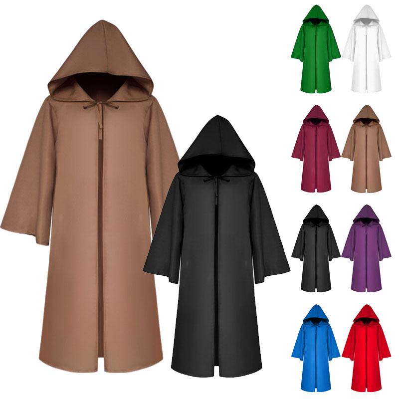 Wars Star Jedi Warrior Hooded Cloak Cape Robe Costume Cosplay Halloween Party