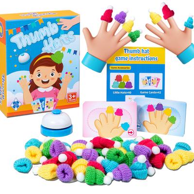 Children Finger Cap Colors Matching Montessori Games Left And Right Hand Cognitive Thinking Training Sensory Educational Toys
