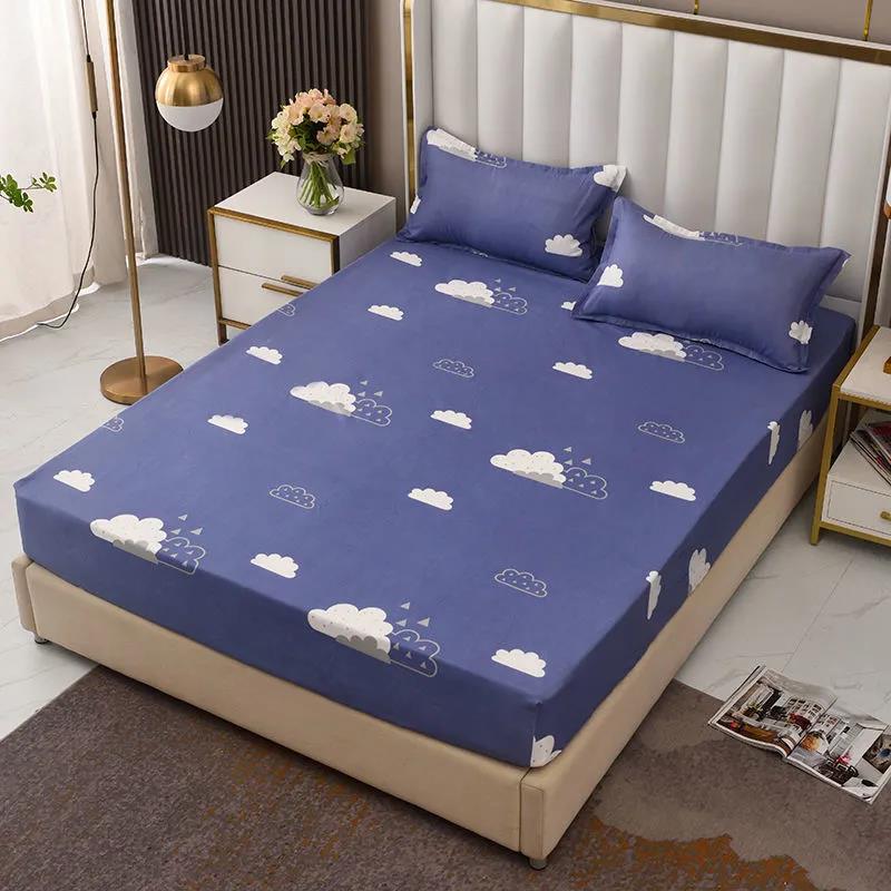 Bed Sheet Anti-slip Fixed Bed Cover Three-piece 1.8 M 2 Meter Bed Protective Cover Dust Protection Package Printing Light Luxury
