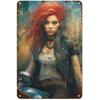 Metal Tin Signs Pinup Motorcycle Girl Wall Decoration Plaque Vintage Poster Iron Painting for Man Cave Home Cafe Garden Club Bar