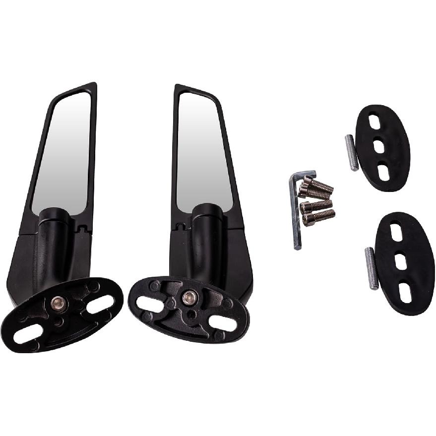 Racing Motorcycle Rear View Mirrors, 360° Rotating Stealth Mirrors Compatible With Honda CBR300R CBR500R CBR600RR CBR1000RR, Kawasaki Ninja 300 400