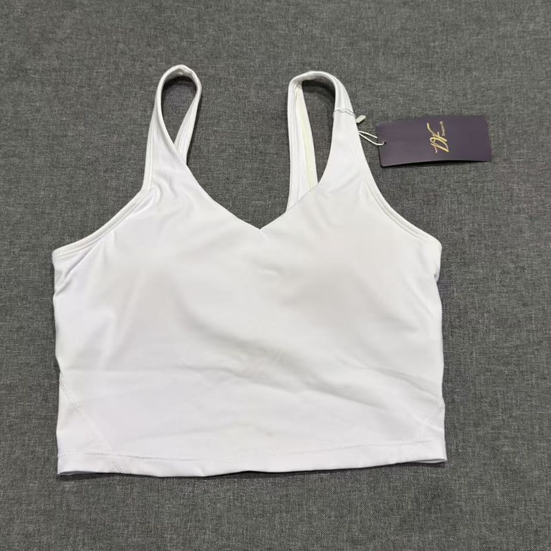 

в Европу и Америку Внешняя торговля Женщины до V-образного выреза после Открытая спина Влагоотводящий Быстросохнущий Эластичный Удобный Спортивный Топ для Йоги Красивая спина White S (46.50 kg-51.50 kg