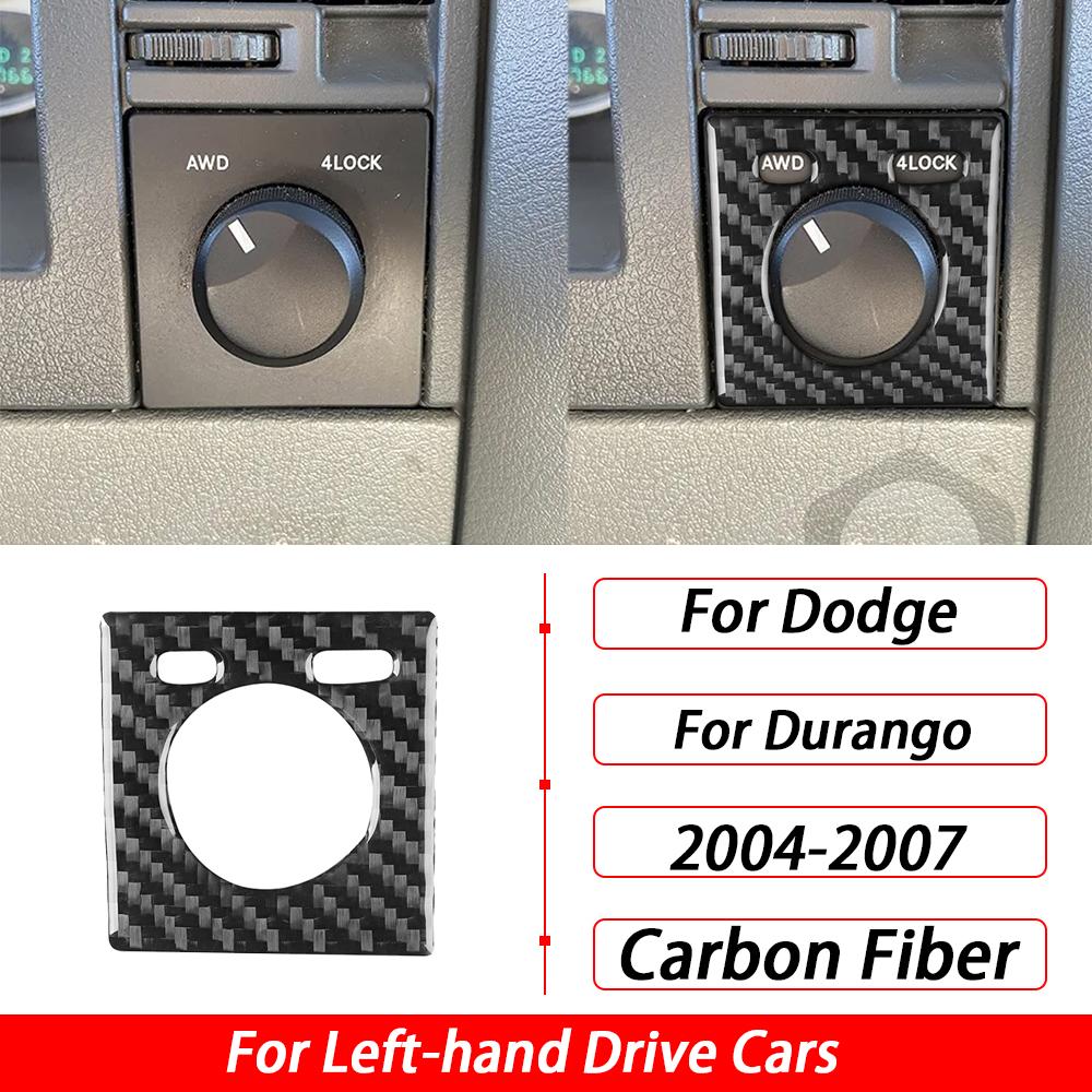 For Dodge Durango 2004-2007 Carbon Fiber 4wd Switch Control Panel Decorative Cover Car Interior Decoration Sticker Accessories