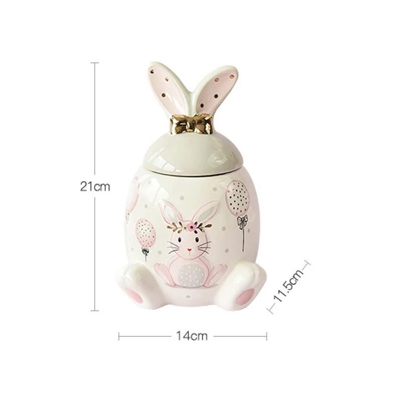 

Современные керамические банки для хранения в форме кролика, емкости для закусок и конфет, креативные домашние банки для чая и кофе с крышкой, контейнеры для хранения, бутылки для специй
