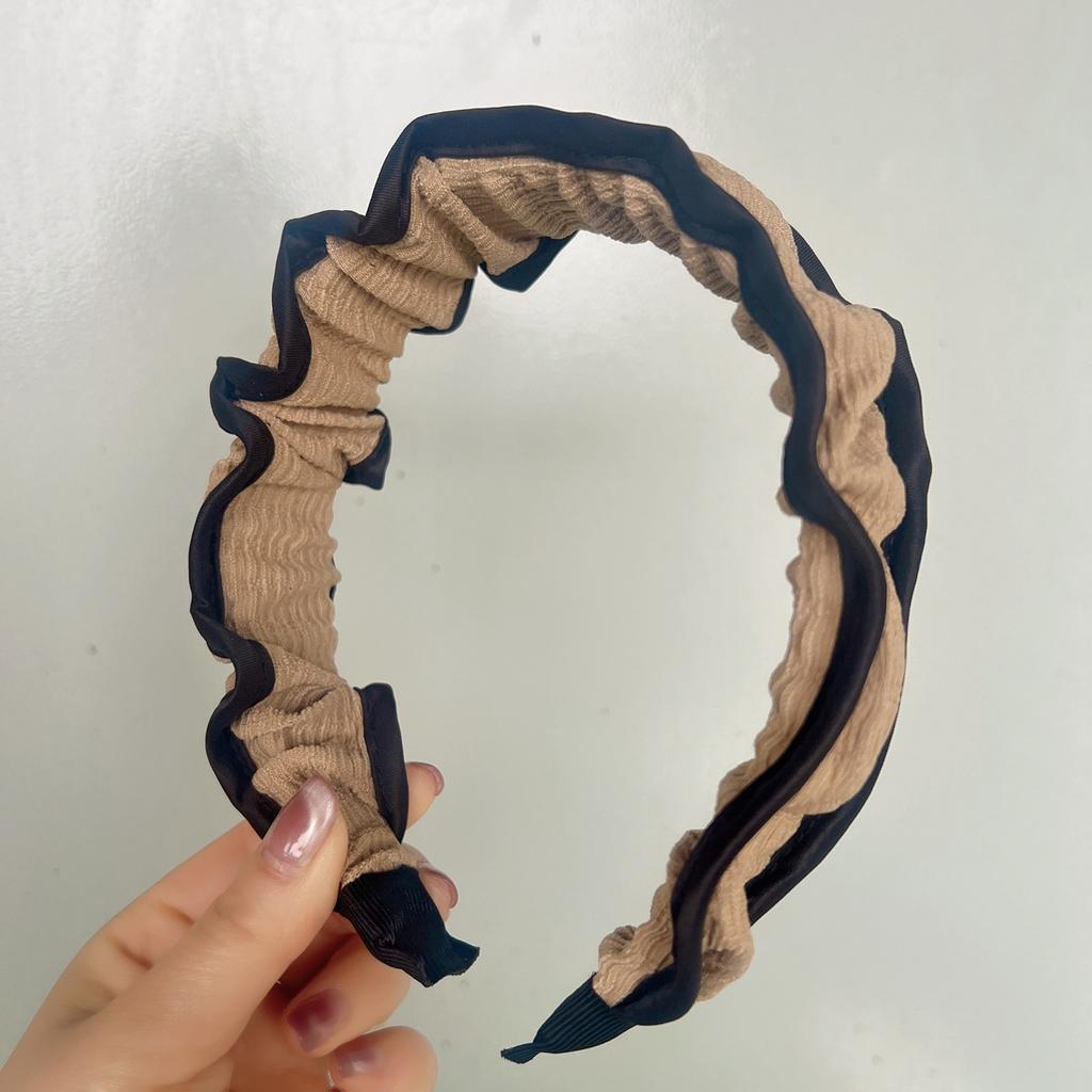 Retro Franse Stijl Brede Geplooide Hoofdband voor Gezicht Wassen en Uitgaan, Geschikt voor Dames Haaraccessoires en Dagelijks Veelzijdig Gebruik