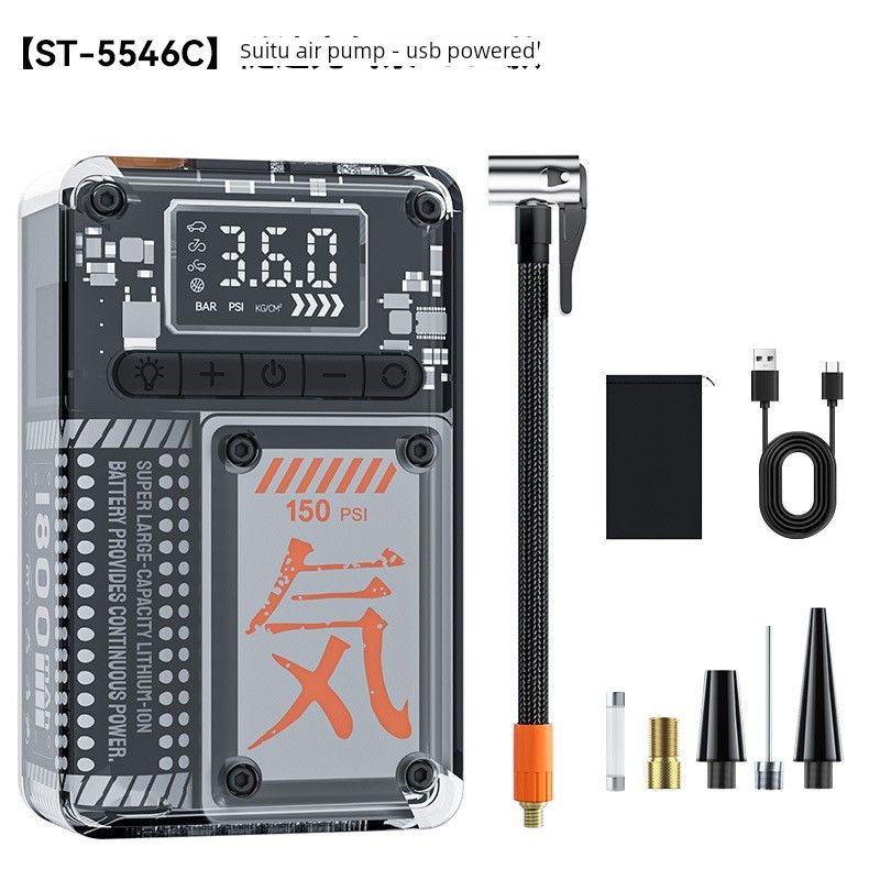Car Air Pump Wireless Portable Electric Inflator Car Tire Pump Tire Pressure Monitor Dual Screen New 5546C Wireless Digital Display Air Pump