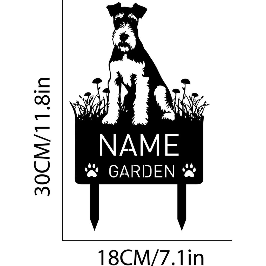 Metall Hund Gedenk-Gartenstecker Personalisierter Haustier-Grabstein Outdoor Erinnerungs-Dekoration
