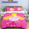 Set di biancheria da letto con motivo Ben and Holly's Little Kingdom da 3 pezzi, set copripiumino include copripiumino e federe, decorazione perfetta per la camera da letto in tutte le stagioni e regalo