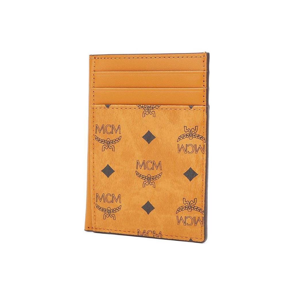 MCM Cognac Visetos Card Holder with Multiple Card Slots for Daily Use