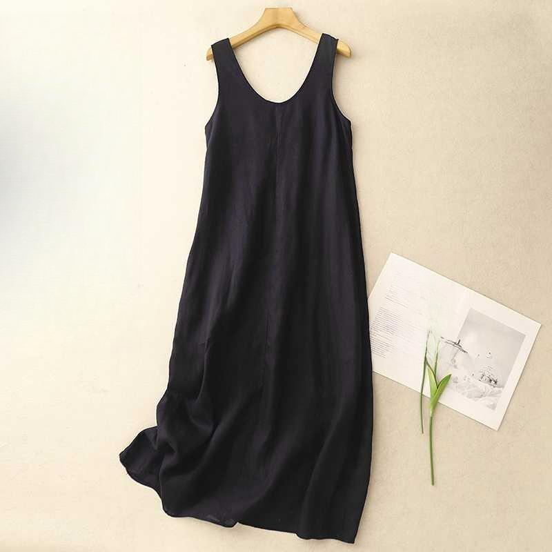 

Женское платье из стираного хлопка 2XL чёрный