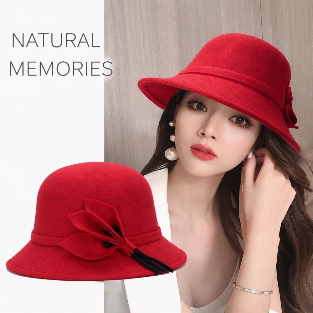Bowknot Decoration Bowler Hat Dome Shape Cloche Hat Vintage Bucket Hat  Church Event