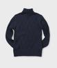 PANICALE Diamond Pattern Turtleneck Sweater [Navy]