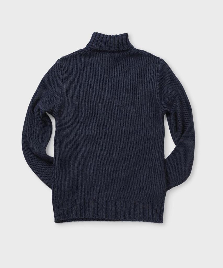 PANICALE Diamond Pattern Turtleneck Sweater [Navy]