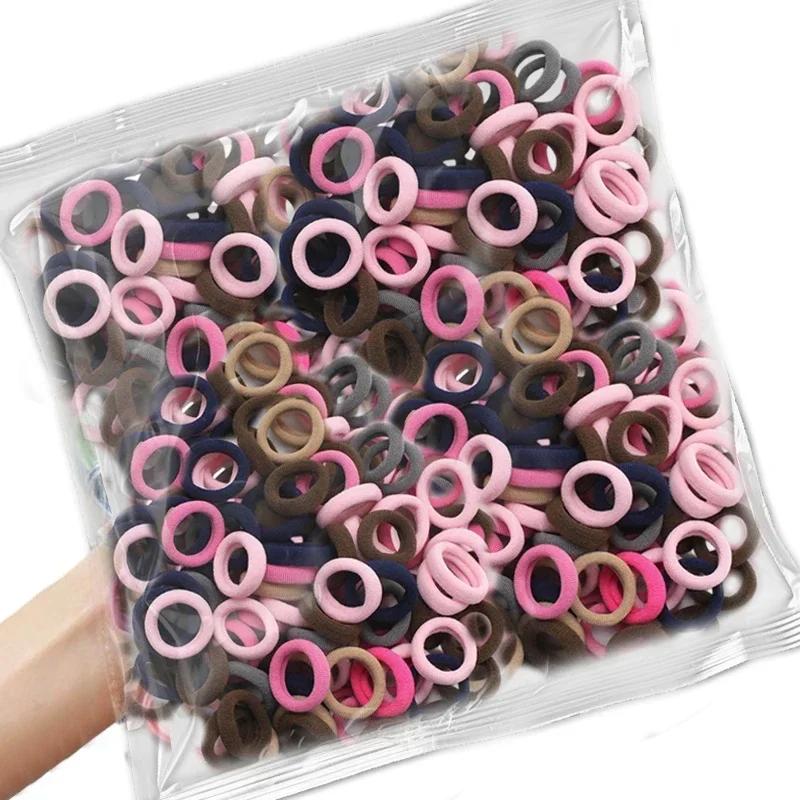 100/200 STÜCKE Damen Mädchen Bunte Nylon Elastische Haargummis Pferdeschwanz Halt Kleine Haargummis Gummibänder Scrunchie Haaraccessoires