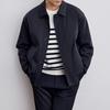Men Jacket Lapel Long Sleeve Buttons Placket Coat with Pockets Solid
