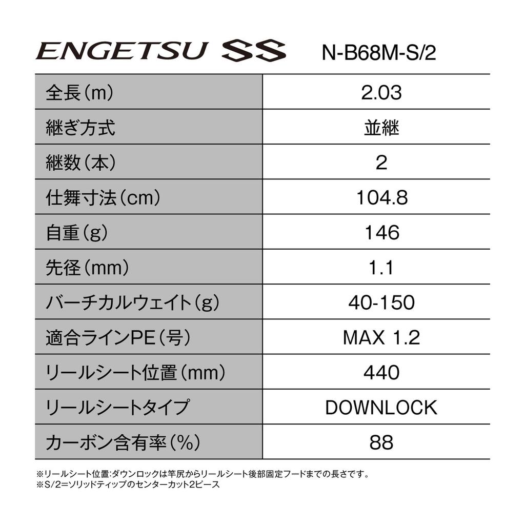 SHIMANO Tairaba Rod 25 Engetsu SS N-B68M-S/2
