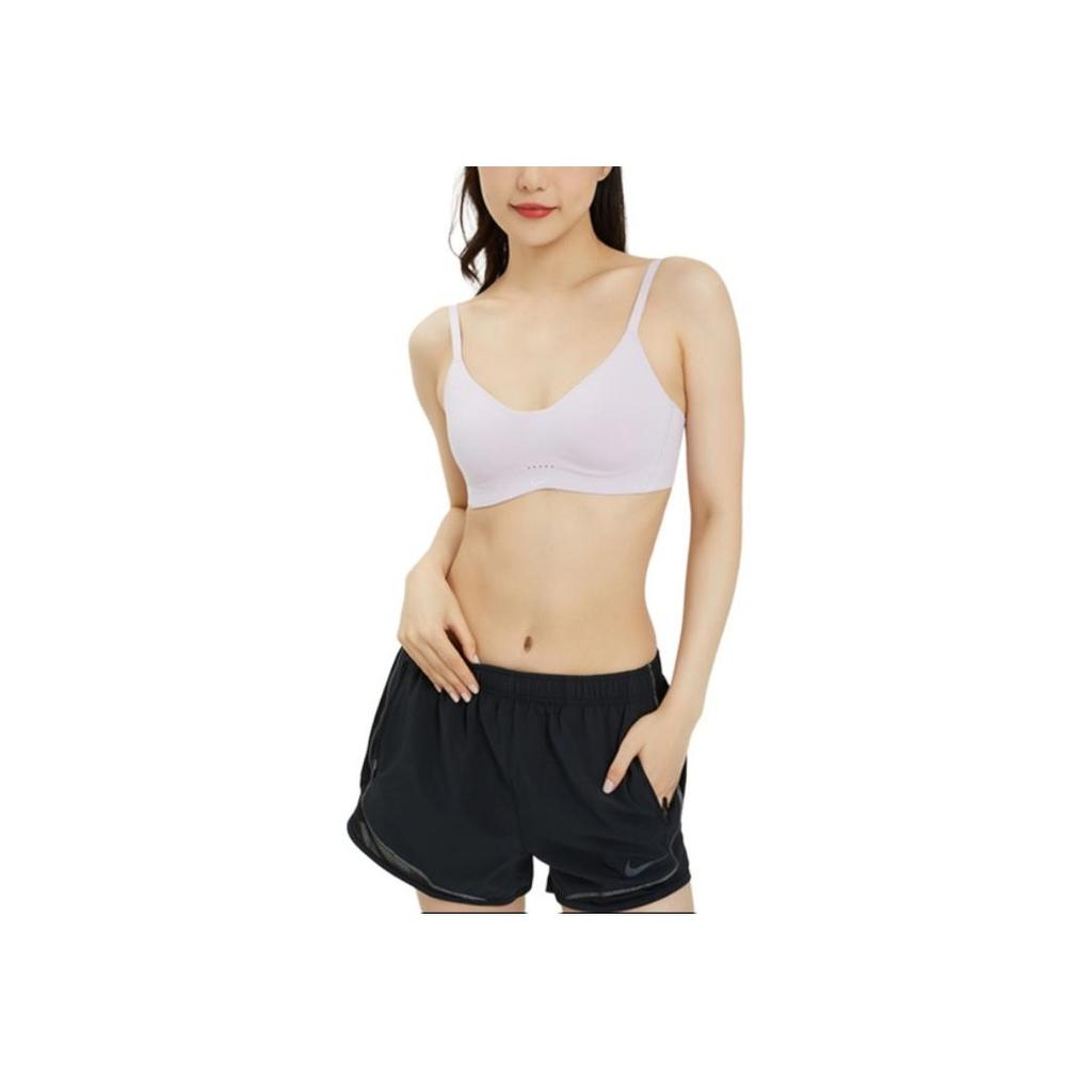 Nike Solid Print Small Logo Breathable Training Sports Bra Women Underwear Purple DM0527-530