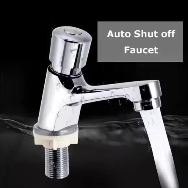 Chrome Self-Closing Push Basin Tap Water Saving Brass Faucet for Hotels for Project Use
