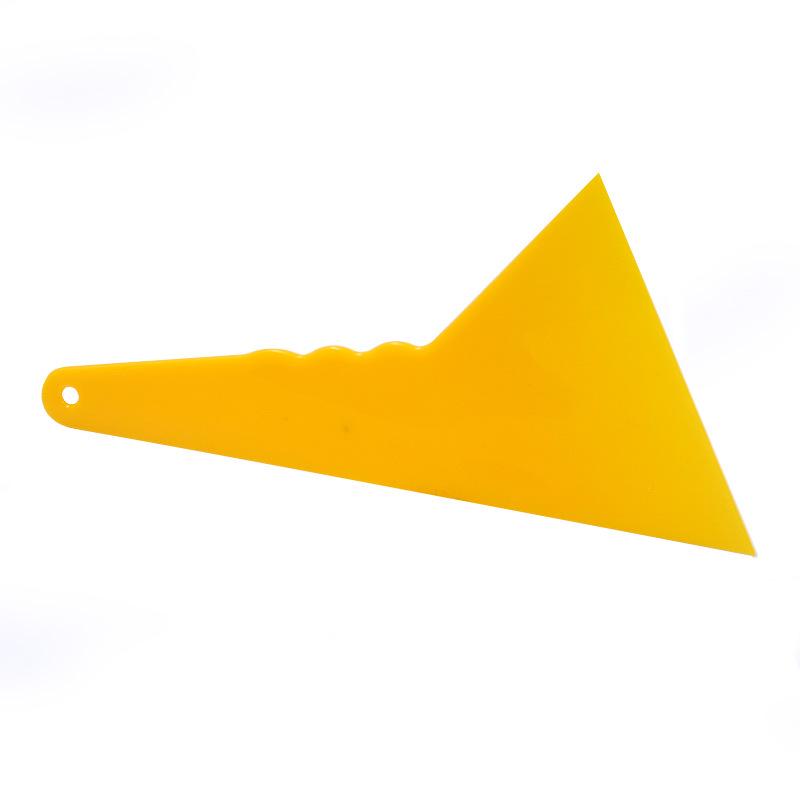 Yellow Triangular Car Film Squeegee, Medium 24x12.5cm, Hard Plastic