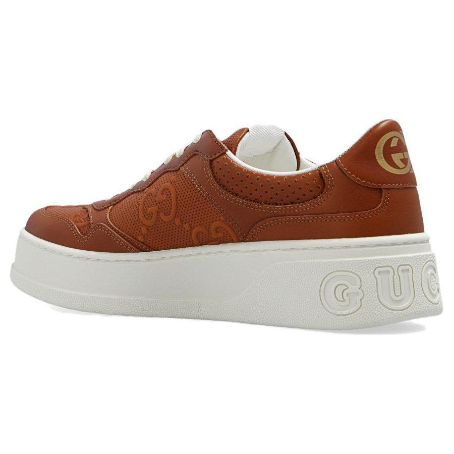 Gucci Chunky B Leather Stylish Skateboarding Shoes Women's Brown 670408 AABBV 2742