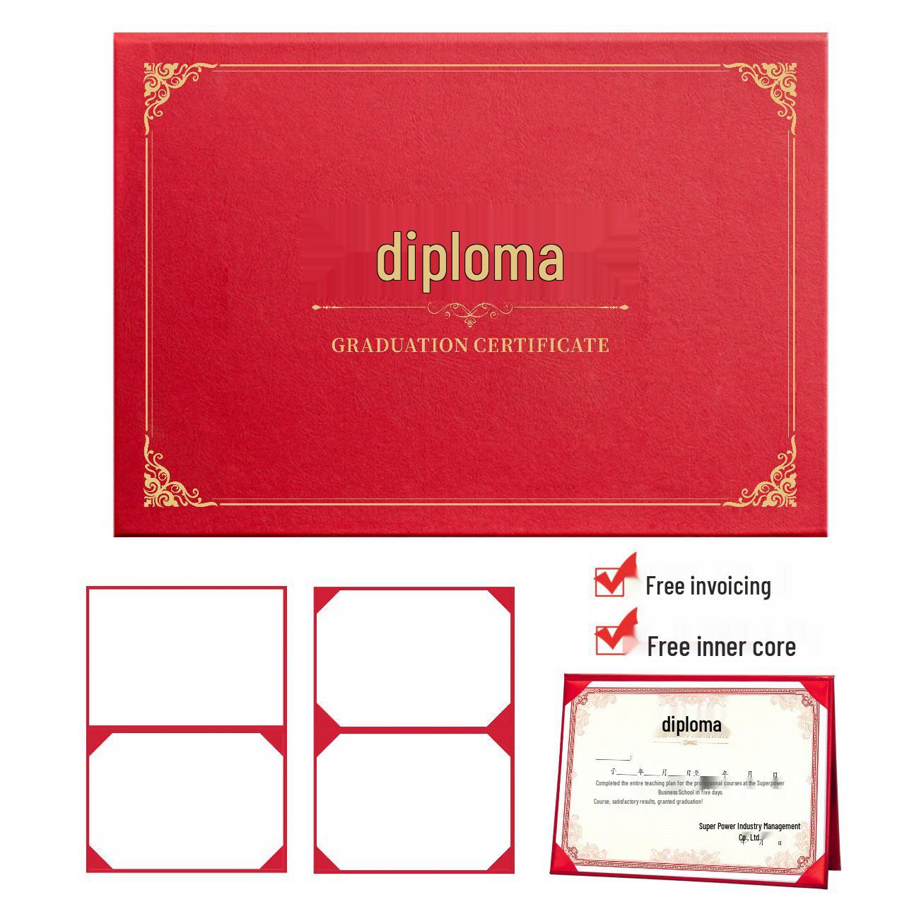 Honor A4 Award Certificate: Leather Cover, Graduation, Appointment, Outstanding Employee Recognition